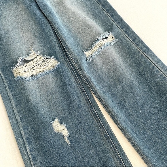 Oak + Fort distressed straight leg jeans - Picture 5 of 9